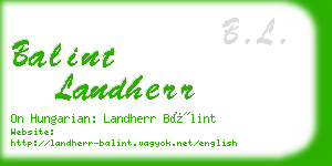 balint landherr business card
